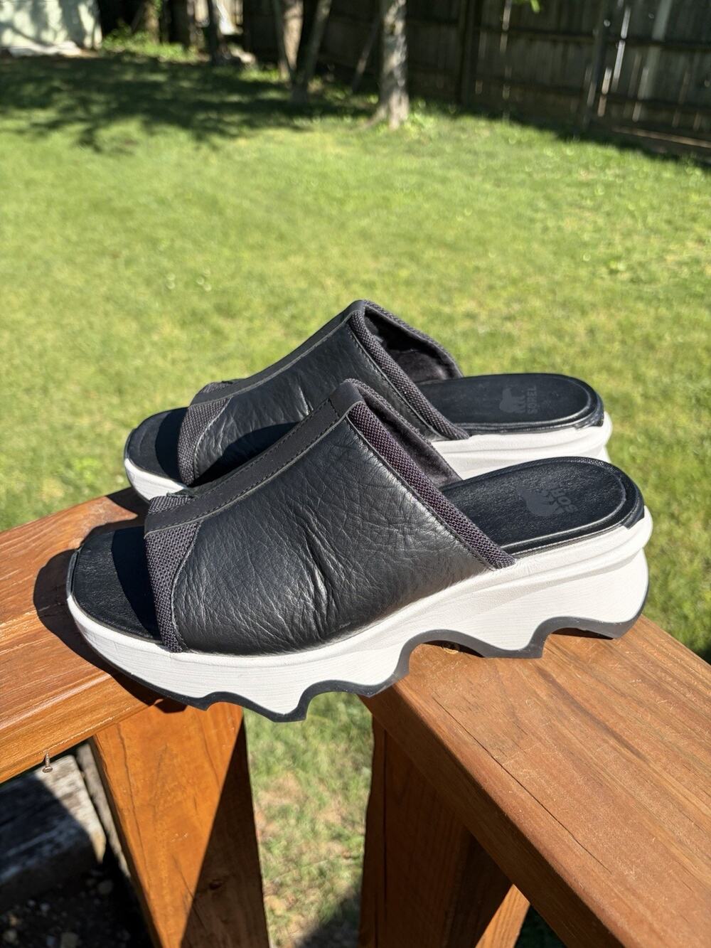Sorel Women's Kinetic Impact Slip On Wedge Sandal Black US 10.5 EUR 41.5 Comfort